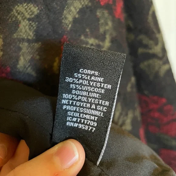 Crafted & Tailored Rose Print Cropped Bomber Jacket - Picture 8 of 8